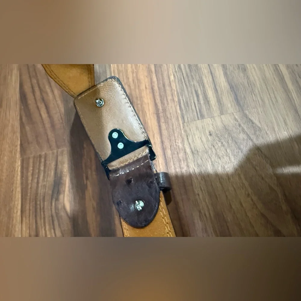 Original Genuine Ostrich Belt Square Buckle